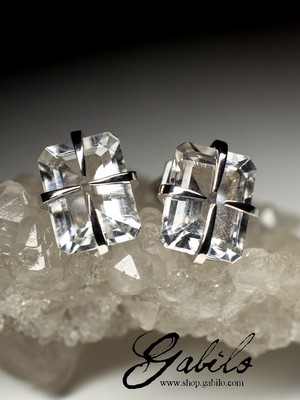 Silber Ohrringe Beutel mit Bergkristall