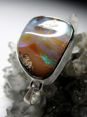 Silber Anhänger mit Boulder Opal 