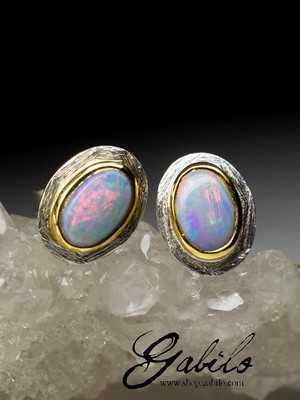 Silber Ohrringe Beutel mit Opal