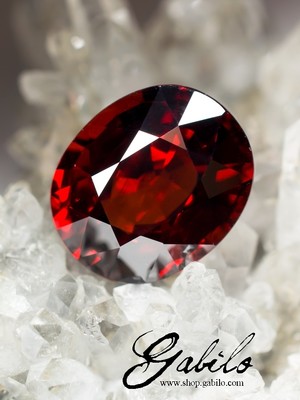 Reserved: Spessartine garnet 13.88 carats with gem report MSU