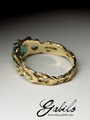 Gold ring with tourmaline Paraiba