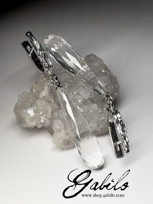 Silberohrringe mit Bergkristall
