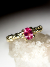 Pink spinel gold ring with jewelry report MSU
