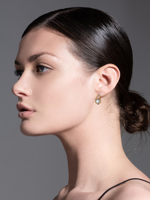 Moonstone gold earrings with gem report MSU