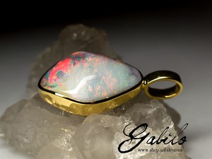 Boulder opal gold anhänger 