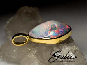 Boulder opal gold anhänger 