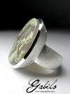 Moss Agate Silver Ring