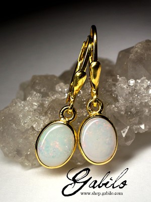 Silberohrringe mit edlem Opal