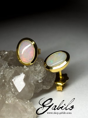 Silberohrringe mit edlem Opal