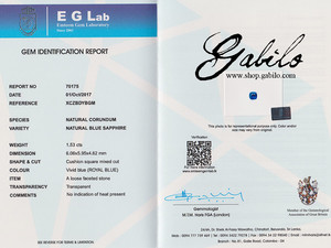 Kashmir Sapphire Royal Blue 1.53 carats GIA, EG Lab and MSU Gem Report