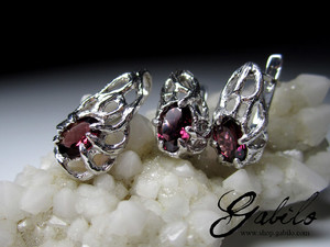 Rhodolite Garnet Silver Earrings