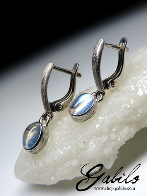 Moonstone Adularia Gold Earrings 