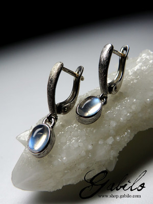 Moonstone Adularia Gold Earrings 