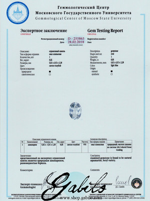 Aquamarin Oval 5x7 Facette 0.66 Karat mit MSU-Zertifikat