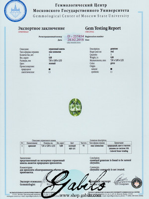 Chrysolite Oval 5x7 Facette 0,88 Karat mit MSU-Zertifikat