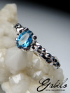 Blue topaz gold ring with Gem Report 