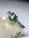 Chrome Diopside Silver Ring with Gem Report MSU