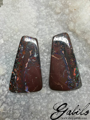 Ein Paar Felsbrocken korrodiert Opale 20x35 von Freiformen 85,25 Karat