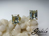 Aquamarine gold stud earrings with gem report MSU