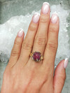Raw ruby crystal yellow gold ring