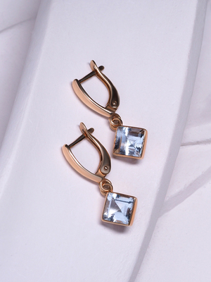 Aquamarine gold earrings