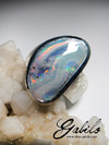 Men's boulder opal silver ring