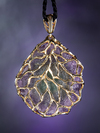 Amethyst crystal gold pendant