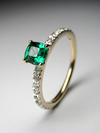 Emerald and Diamonds gold ring