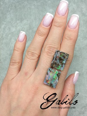 Boulder opal pair freeform 27.46 ct 