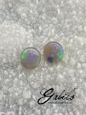 Black opal pair oval cut 2.21 ct 