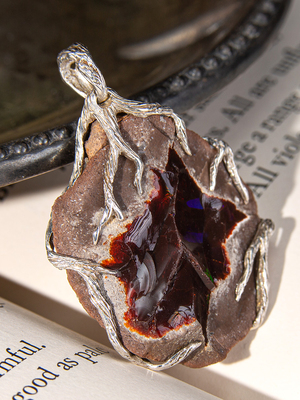 Chocolate opal silver pendant
