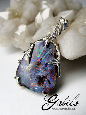 Boulder opal silber anhänger