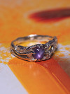 Purple star sapphire gold ring 
