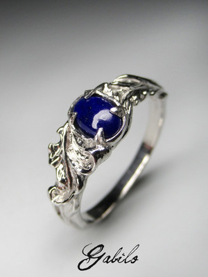 Lazurite silver ring