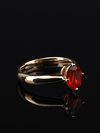 Fire opal yellow gold ring 
