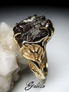 Meteorite gold ring 