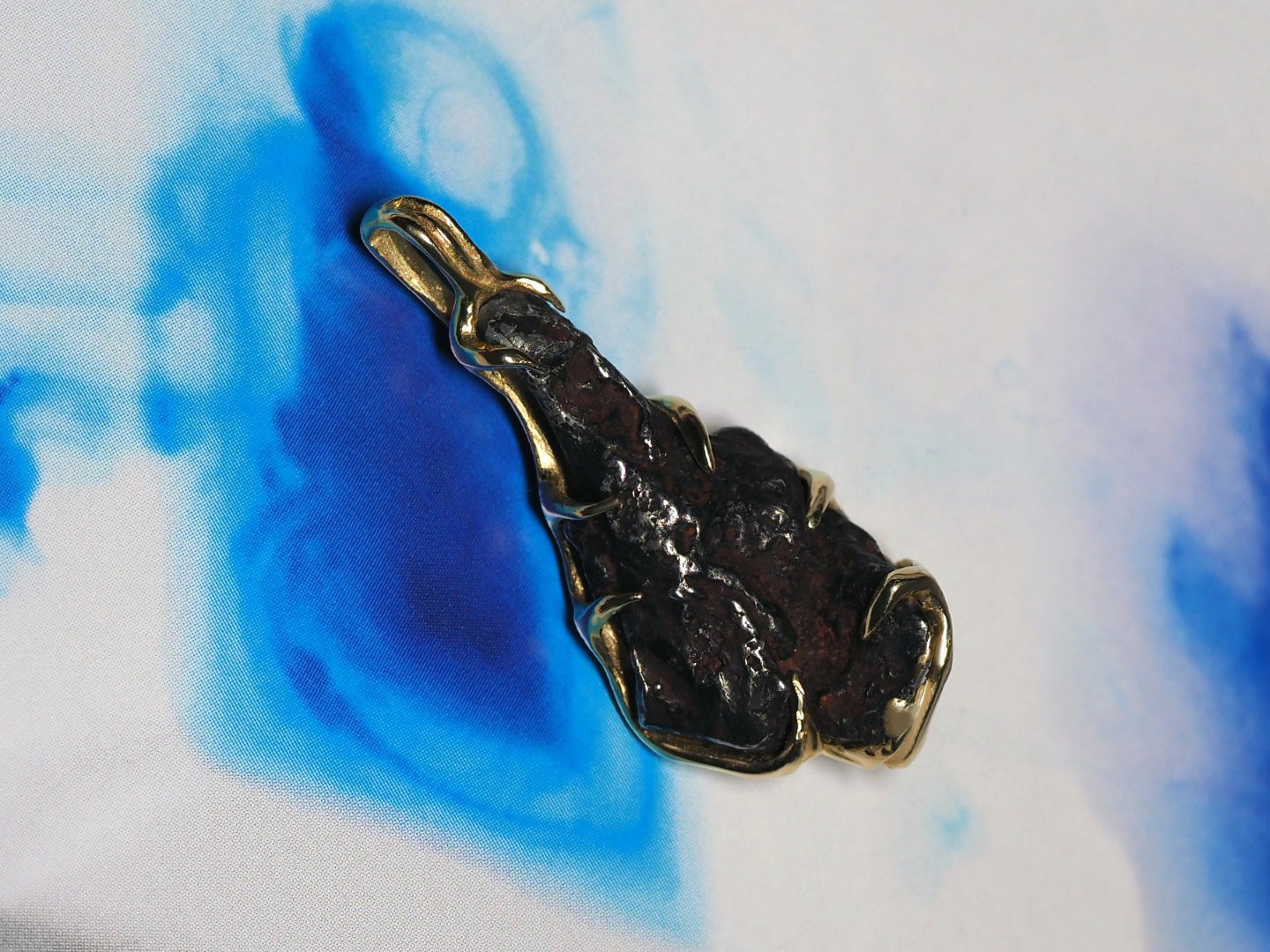 meteorite gold pendant