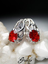 Fire Opal silver earrings