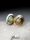 Opal silver earrings