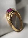 Star ruby yellow gold ring