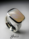 Australian opal silver ring 