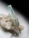 Aquamarine crystal silver pendant 