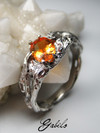 Fire opal gold ring