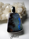 Men's boulder opal silver pendant