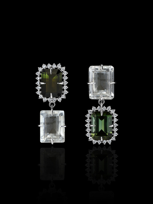 Tourmaline and Rock Crystal earrings