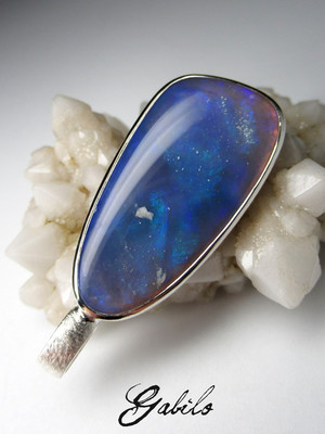 Australian opal silver pendant