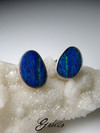 Doublet opal silver earrings