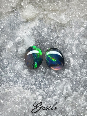 Black opal pair 1.20 ct