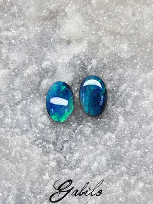 Black opal pair 1.36 carat 