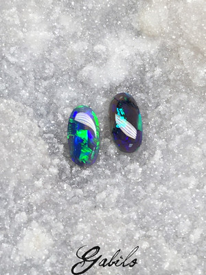 Black opal pair 1.35 carat